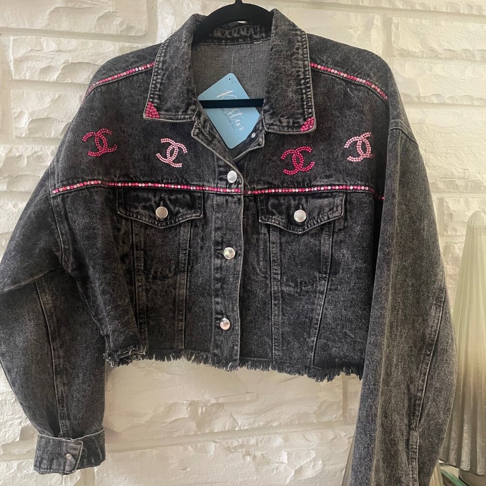 One of a kind designer denim jacket - Picture 2 of 7